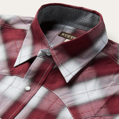 Shadow Plaid Western Shirt Wine | Stetson