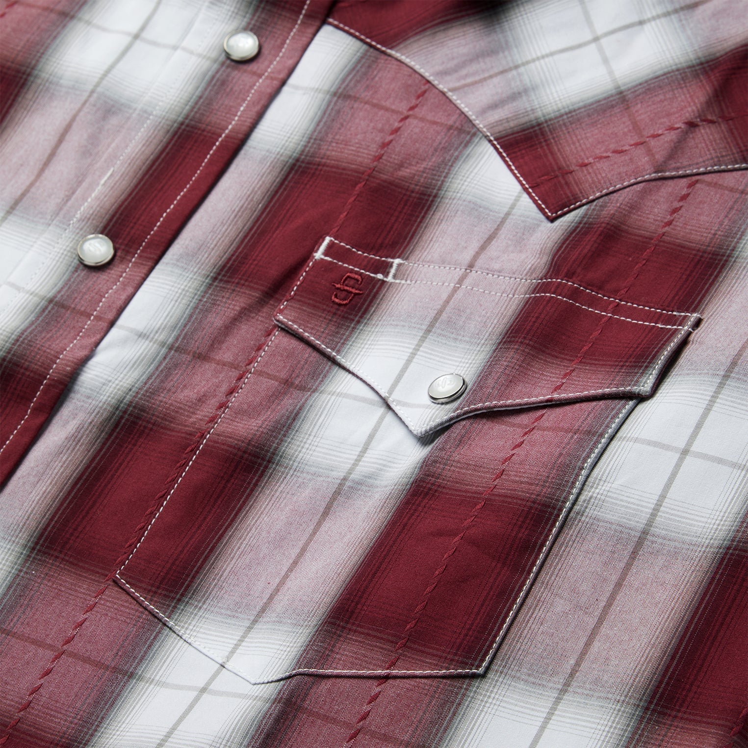 Shadow Plaid Western Shirt Wine | Stetson