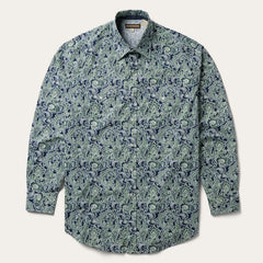 Greenspring Paisley Print Western Shirt Blue | Stetson