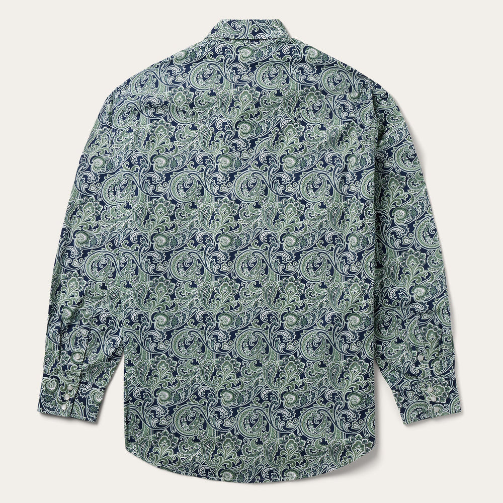 Greenspring Paisley Print Western Shirt Blue | Stetson