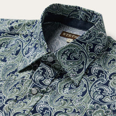 Greenspring Paisley Print Western Shirt Blue | Stetson