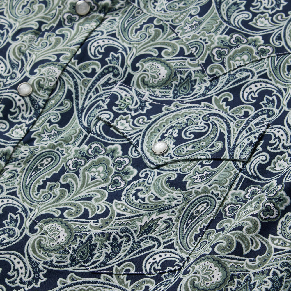 Greenspring Paisley Print Western Shirt Blue | Stetson