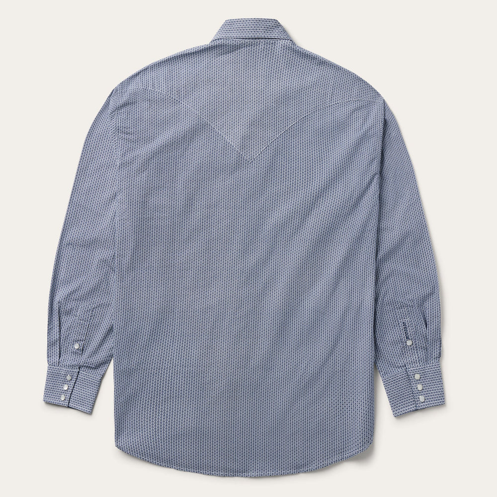 Blue Deco Geo Print Western Shirt Blue | Stetson