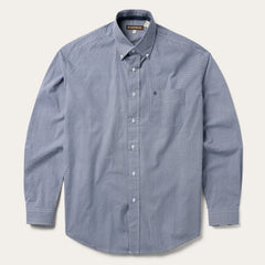 Blue Deco Geo Print Button Front Shirt Blue | Stetson