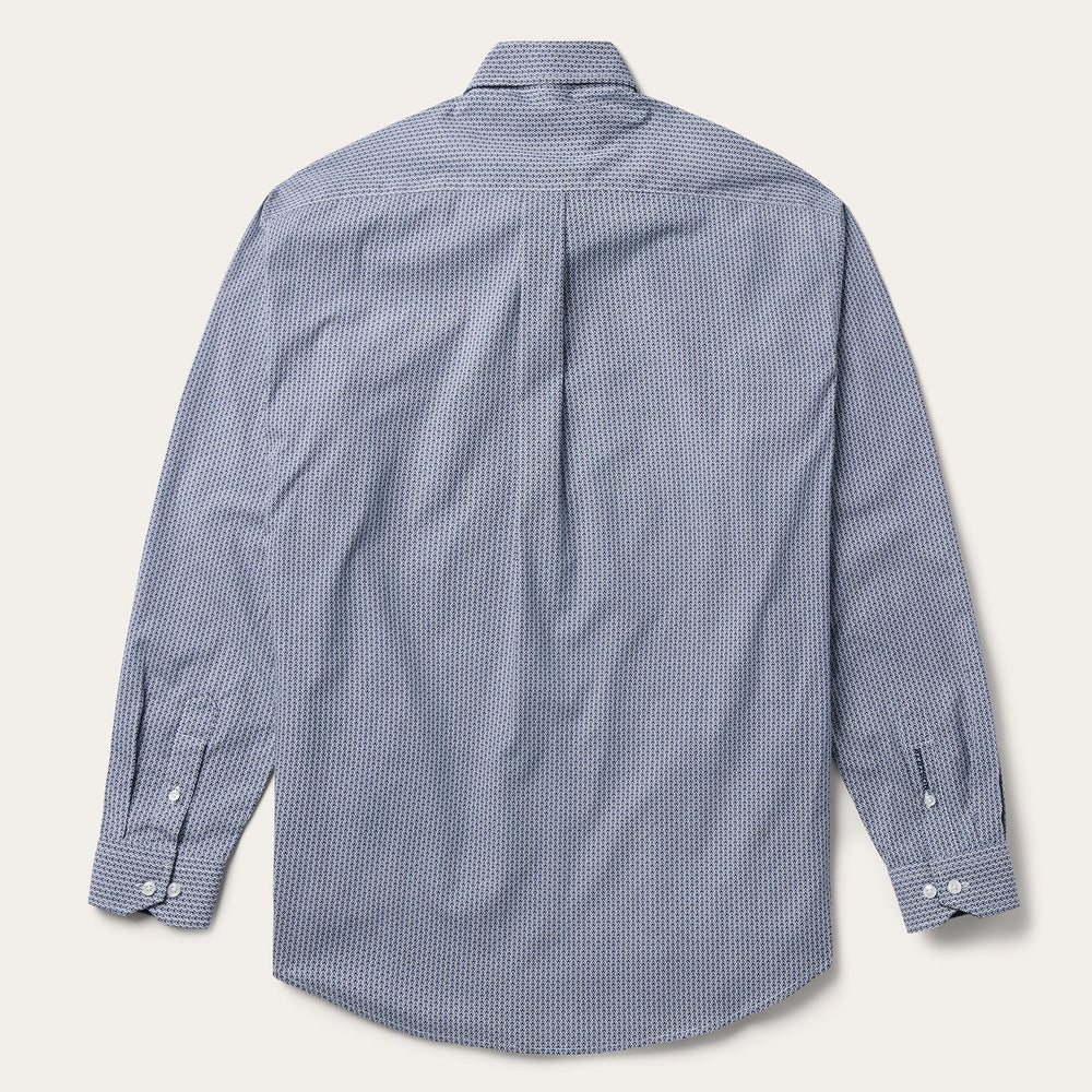 Blue Deco Geo Print Button Front Shirt Blue | Stetson