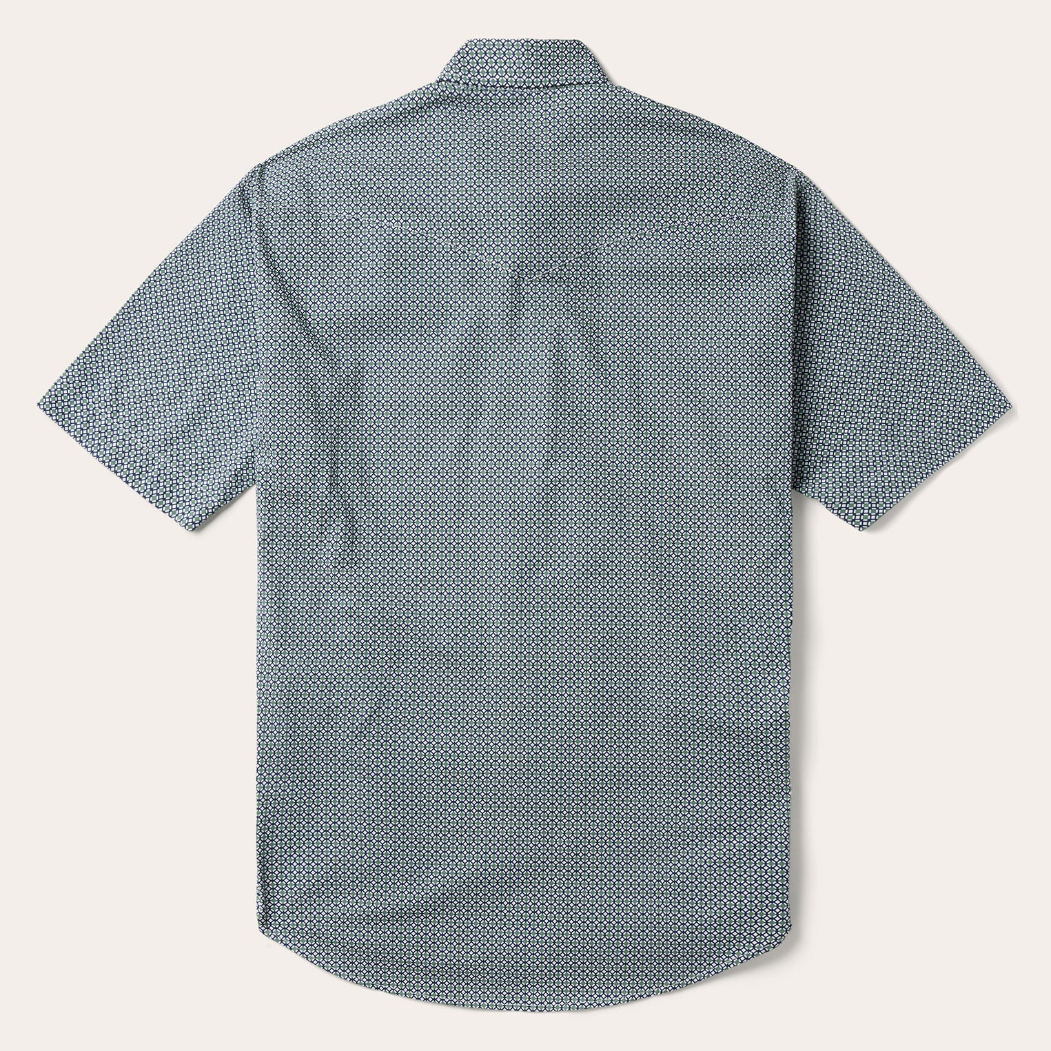 Circle Diamond Print Short Sleeve Western Shirt Green | Stetson