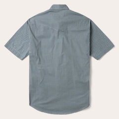 Circle Diamond Print Short Sleeve Western Shirt Green | Stetson
