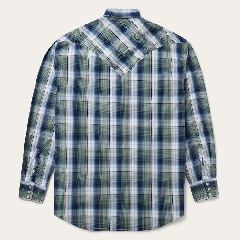 Lucky Diamond Plaid Western Shirt Green | Stetson