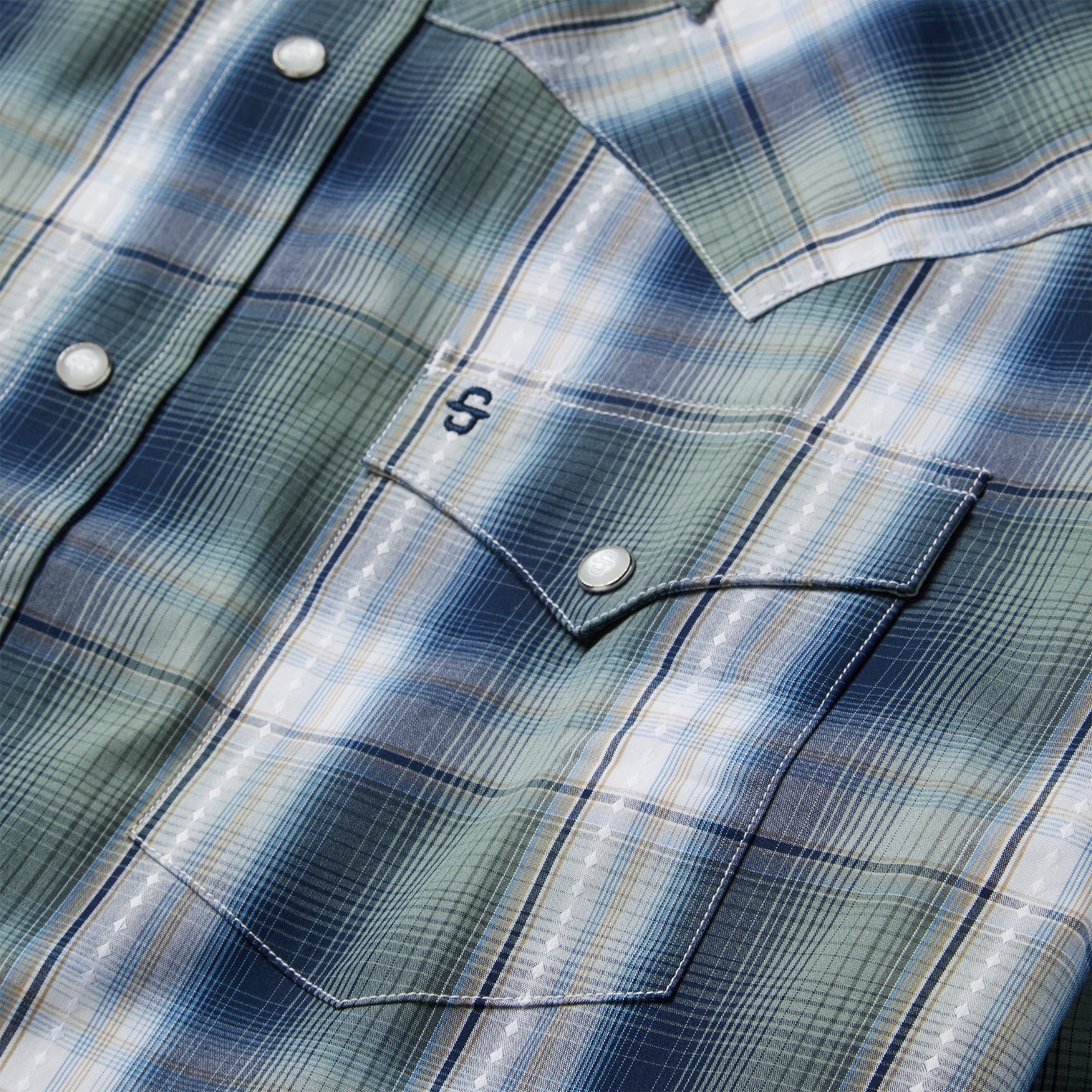 Lucky Diamond Plaid Western Shirt Green | Stetson