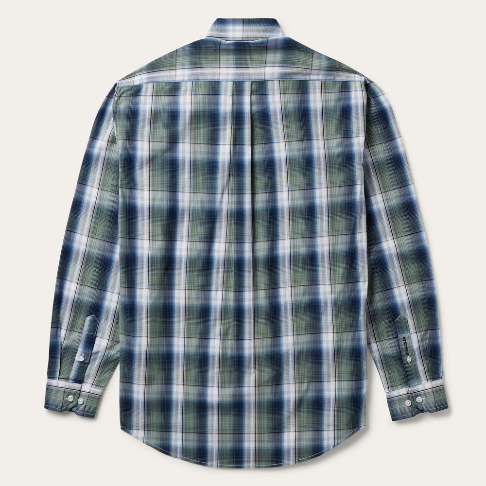 Lucky Diamond Plaid Button Front Shirt Green | Stetson