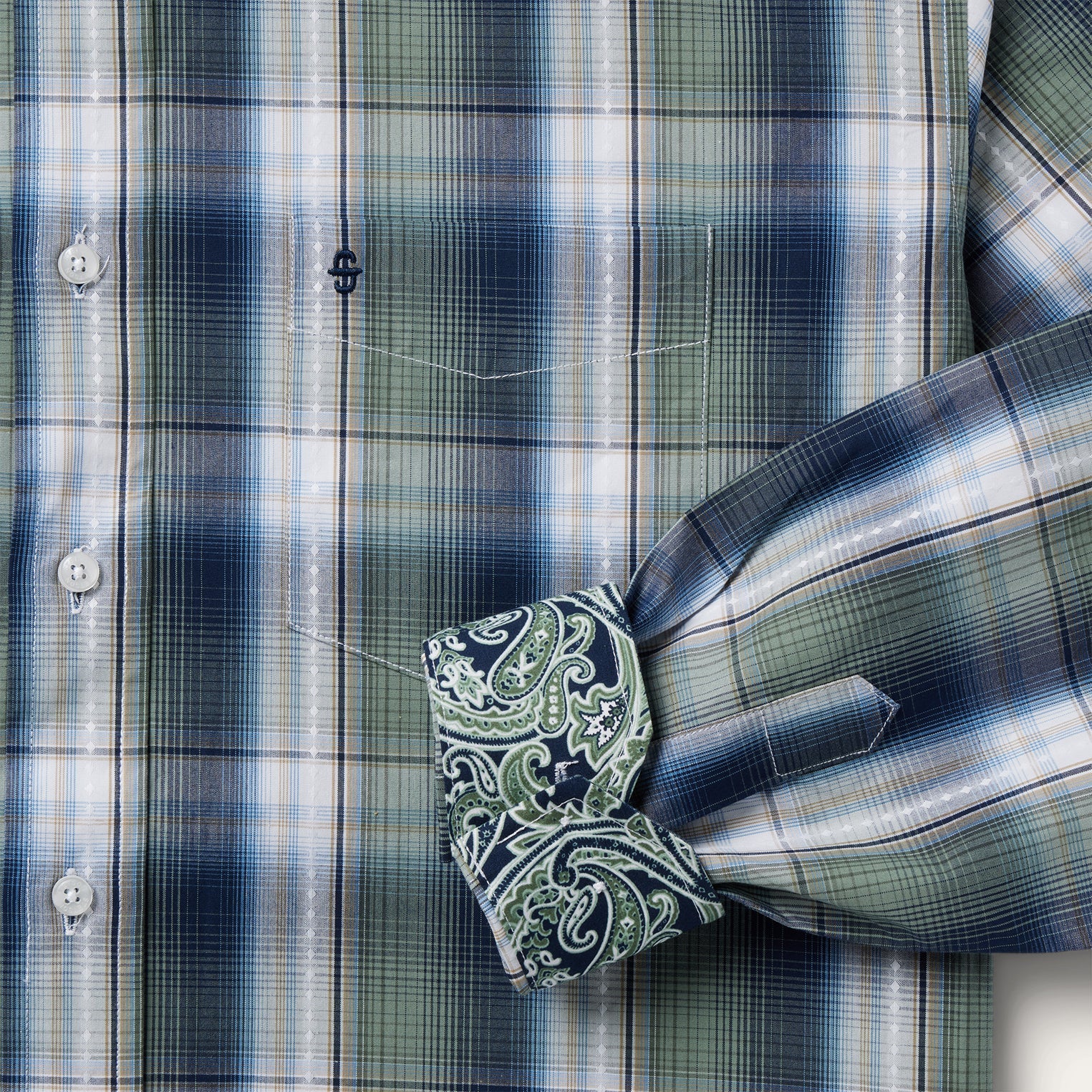 Lucky Diamond Plaid Button Front Shirt Green | Stetson