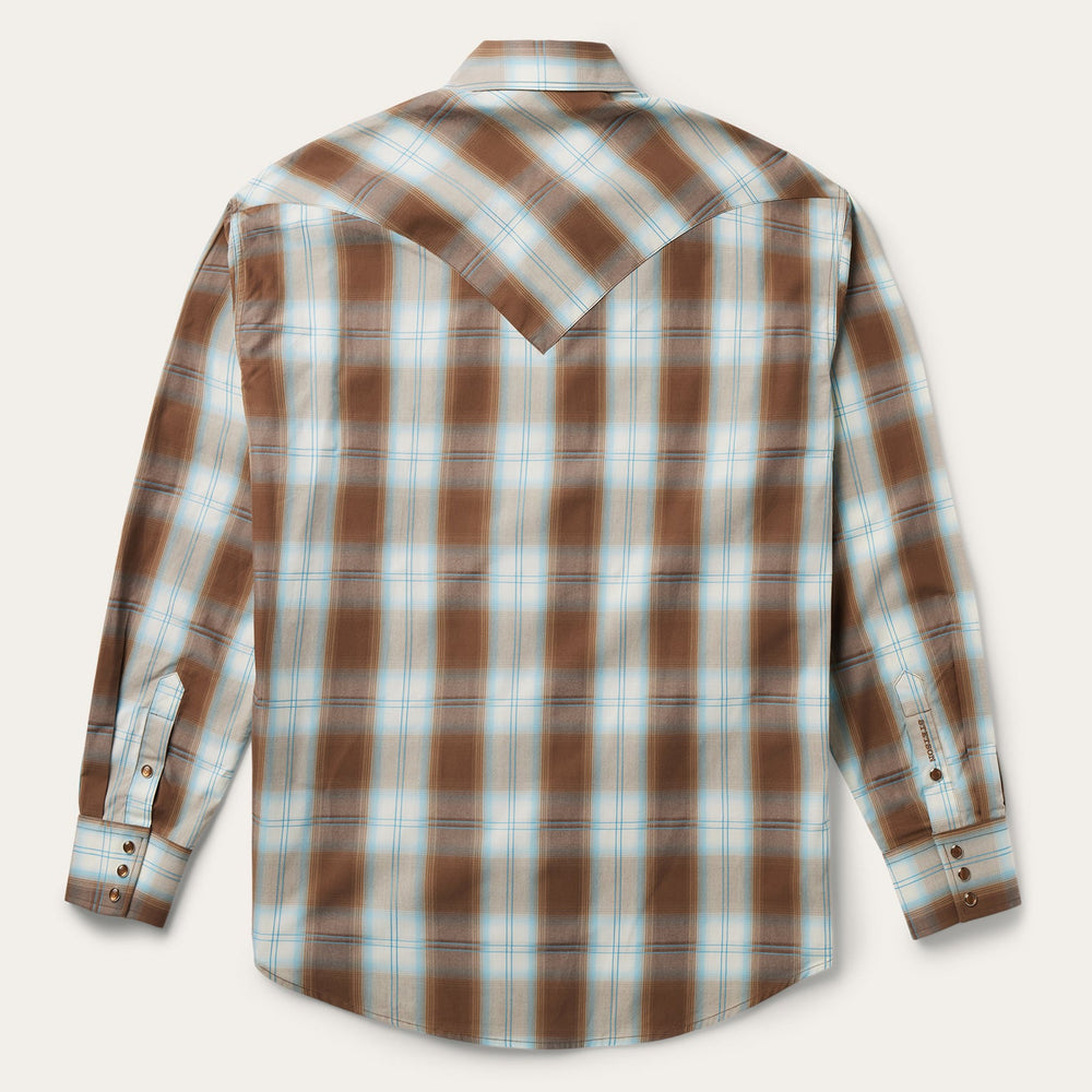 Sand Ombre Plaid Western Shirt Brown | Stetson