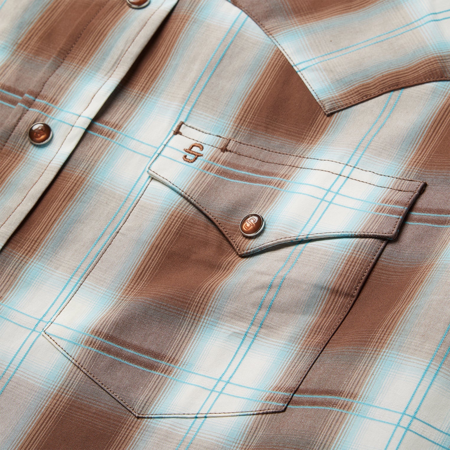 Sand Ombre Plaid Western Shirt Brown | Stetson
