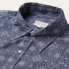 Blue Medallion Print Western Shirt Blue | Stetson