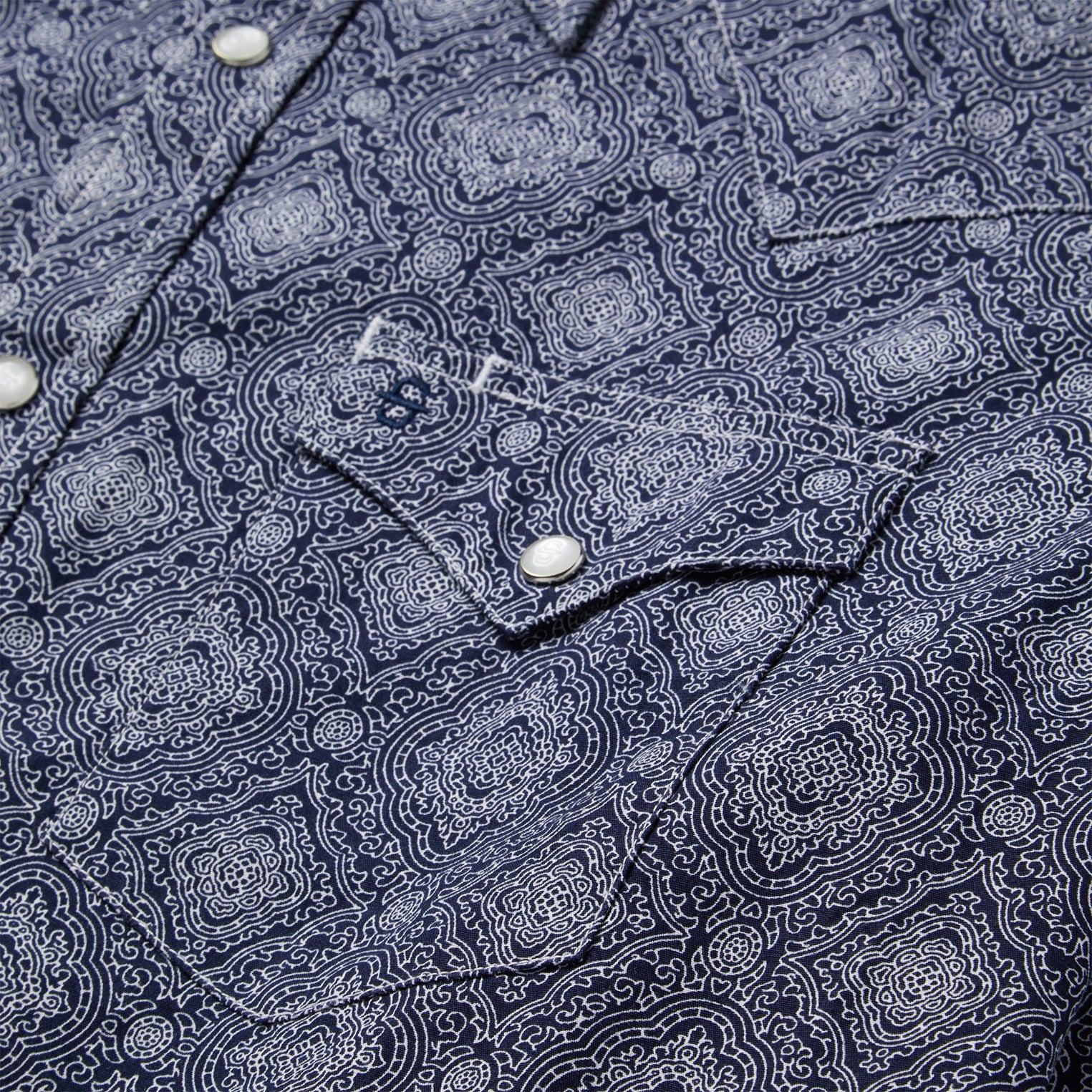 Blue Medallion Print Western Shirt Blue | Stetson