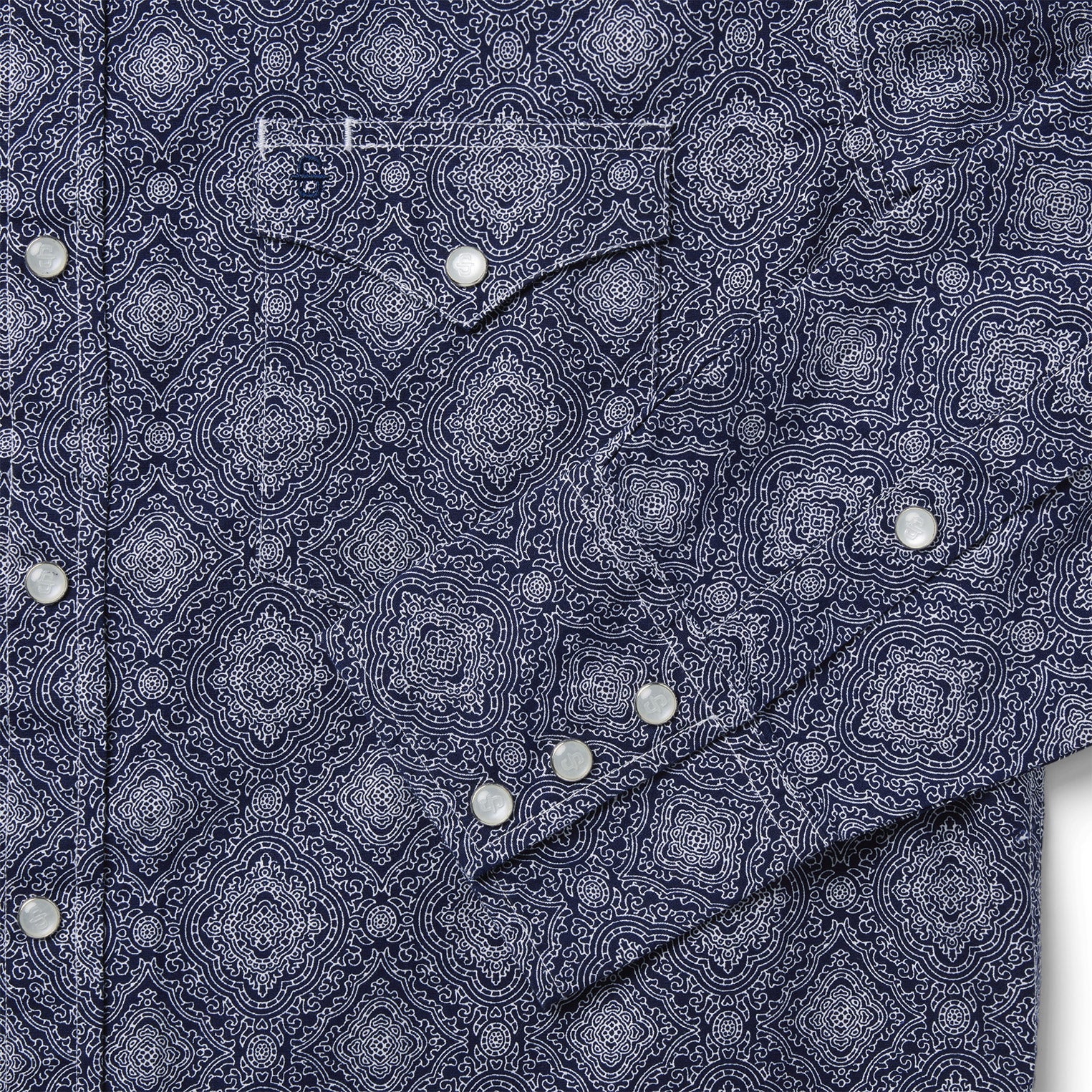 Blue Medallion Print Western Shirt Blue | Stetson