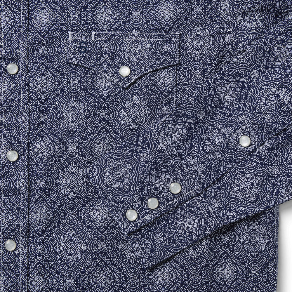 Blue Medallion Print Western Shirt Blue | Stetson