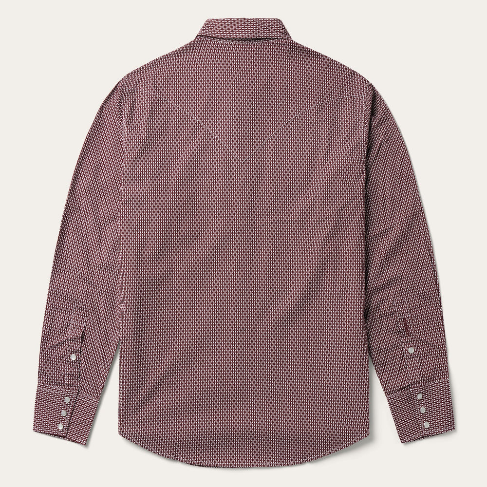 Broken Diamond Print Western Shirt Red | Stetson