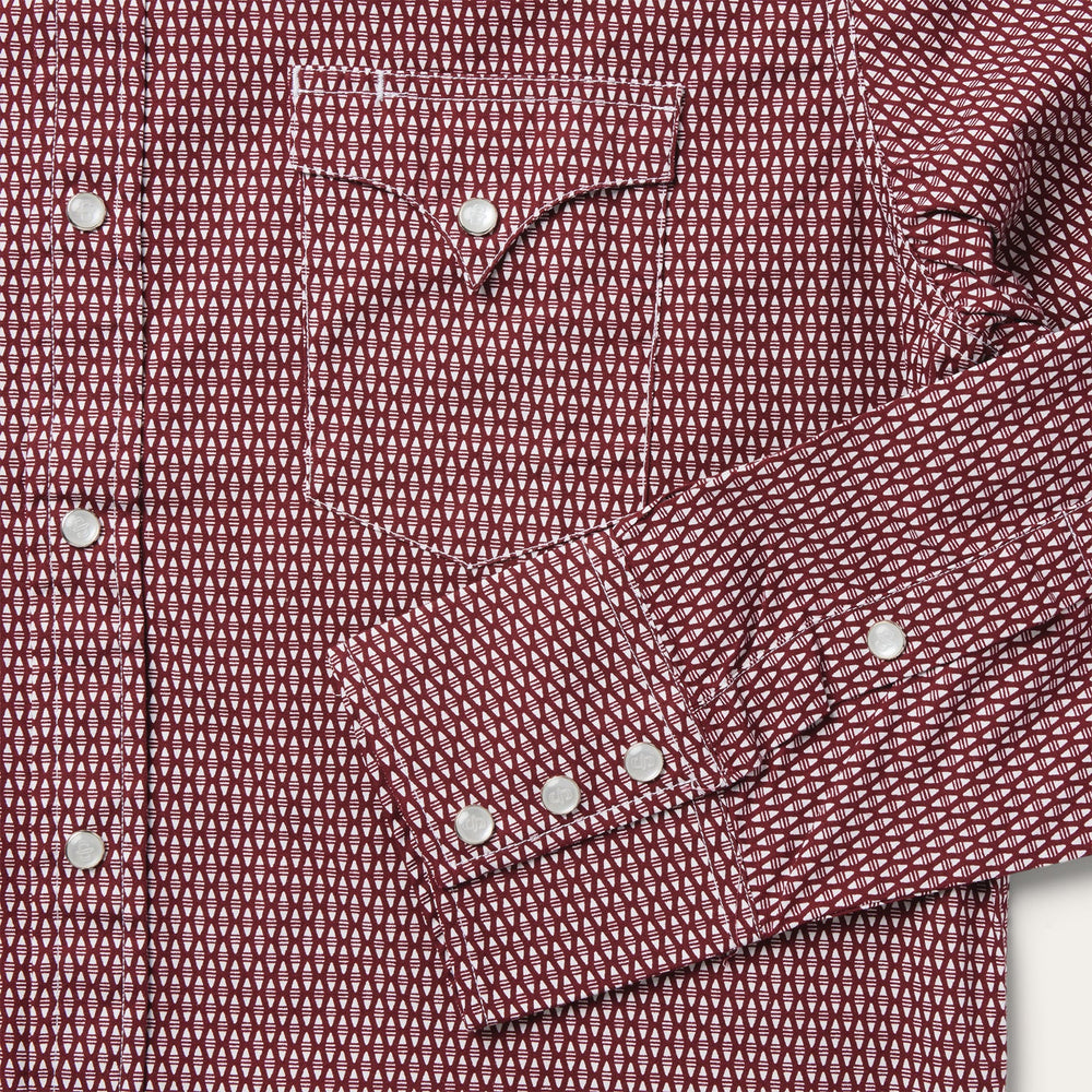 Broken Diamond Print Western Shirt Red | Stetson