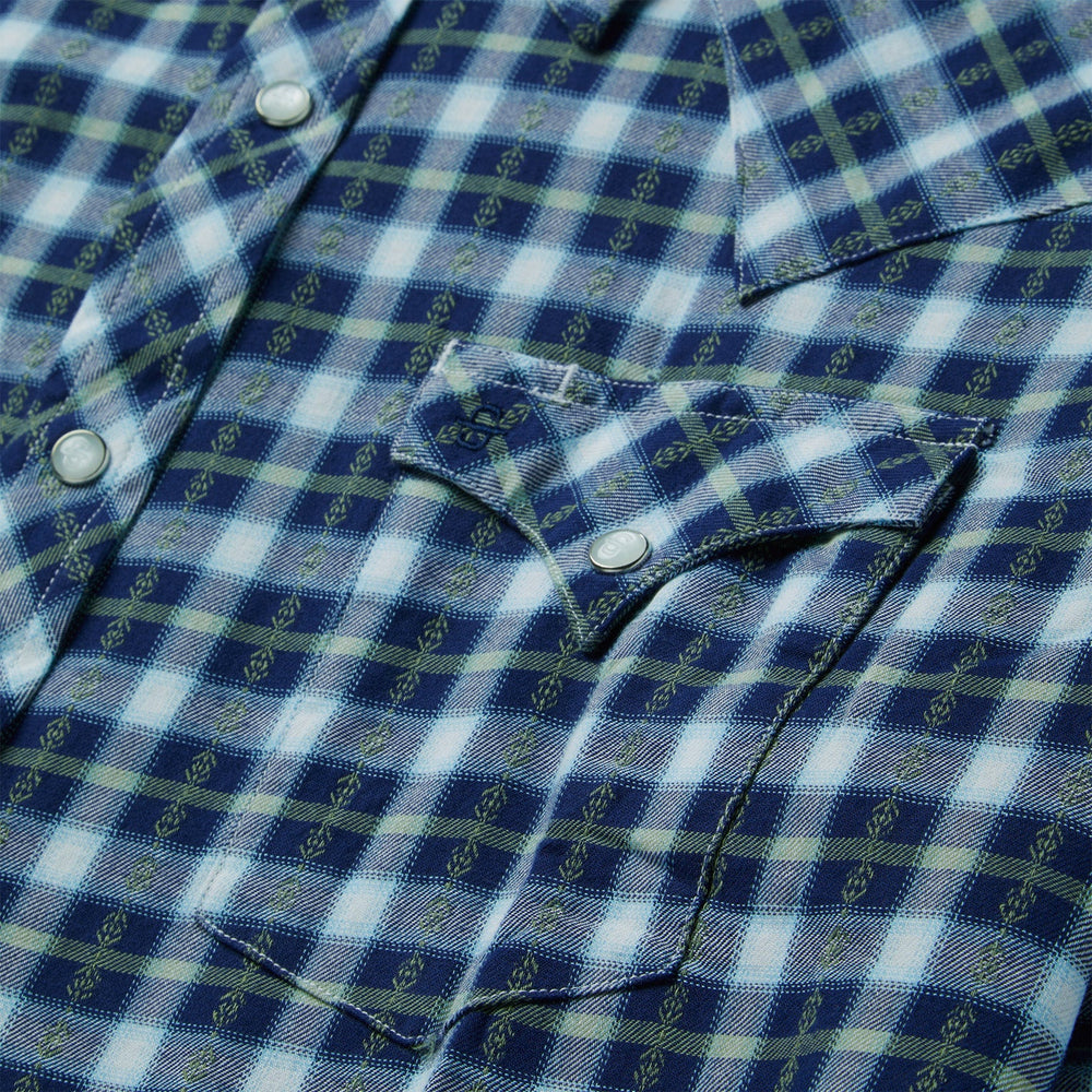 Plaid Twill Dobby Western Shirt Blue | Stetson