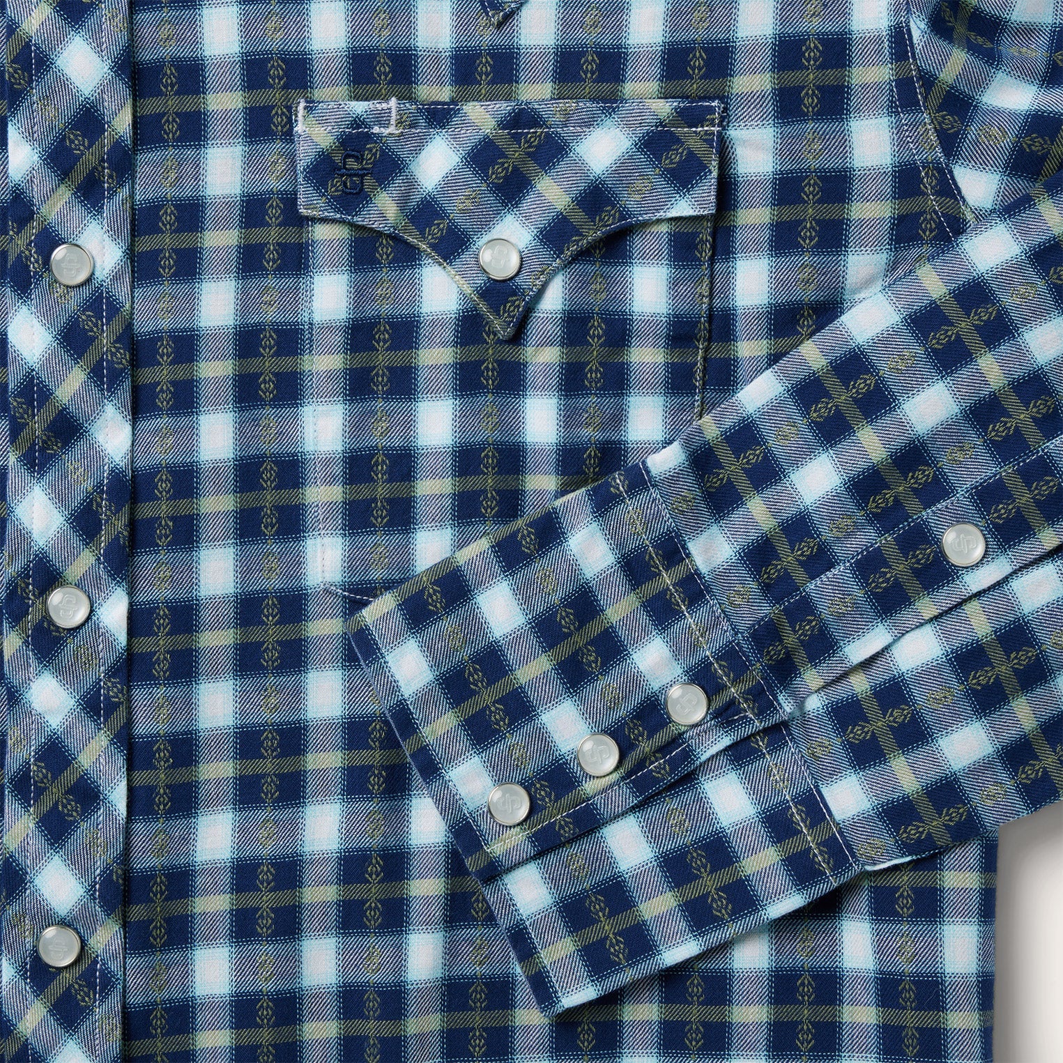 Plaid Twill Dobby Western Shirt Blue | Stetson