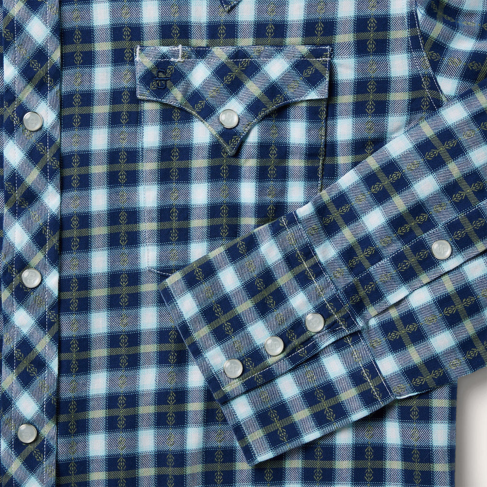 Plaid Twill Dobby Western Shirt Blue | Stetson