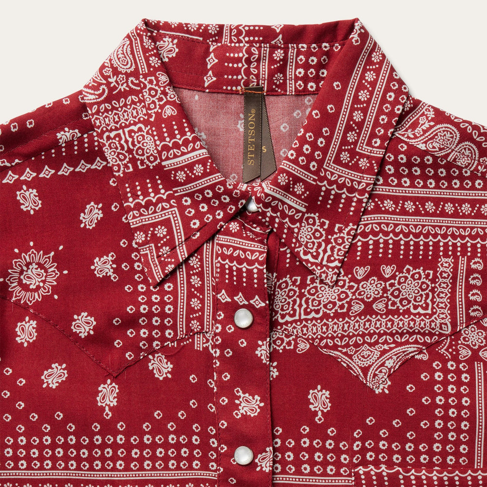 Red Bandana Patchwork Shirt Red | Stetson