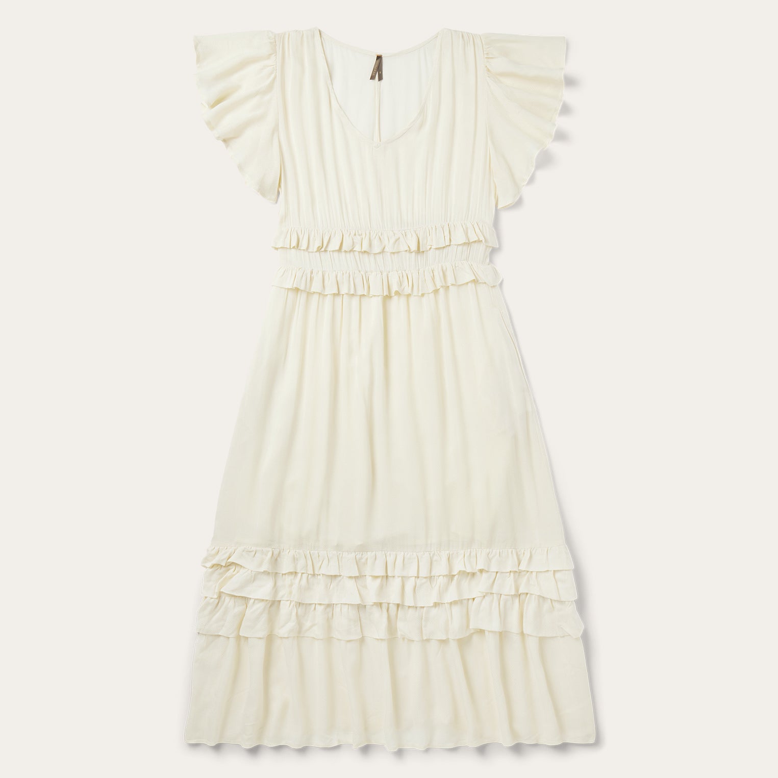 Cream Herringbone Dress White | Stetson