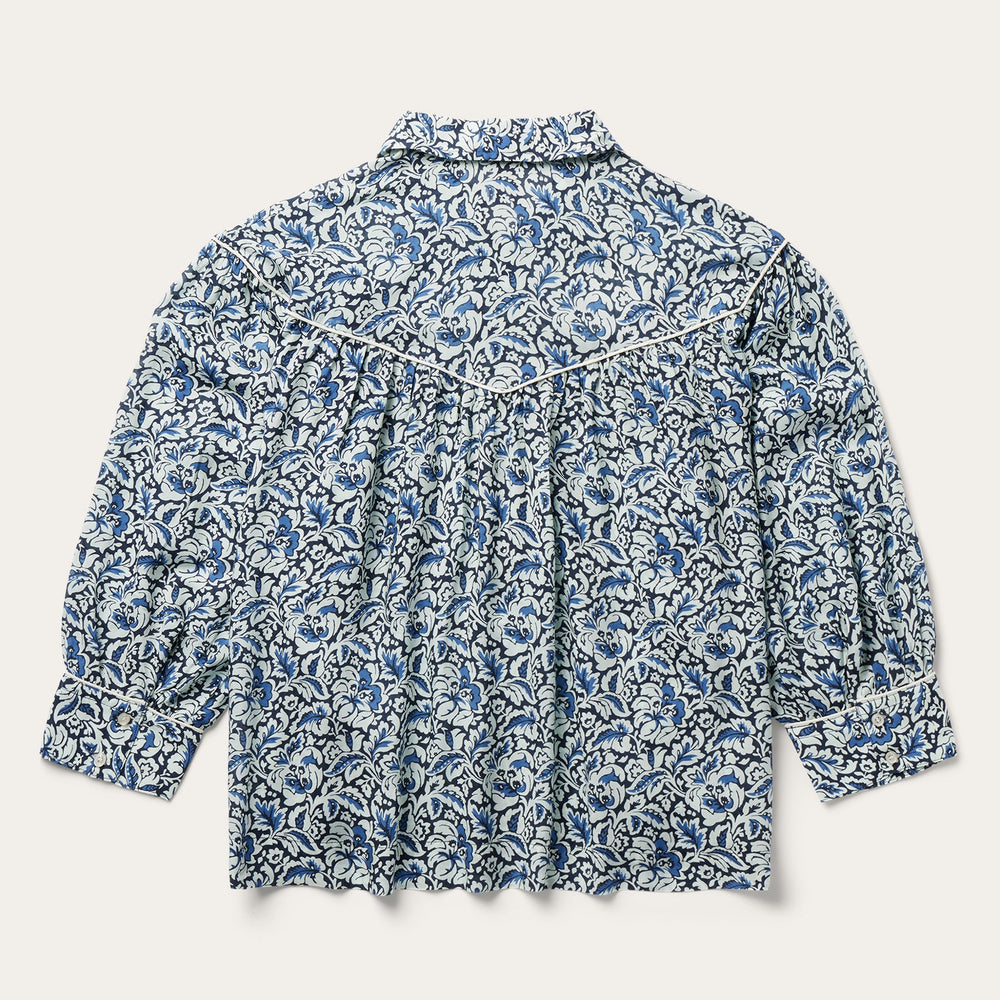 Indigo Tapestry Print Blouse Blue | Stetson