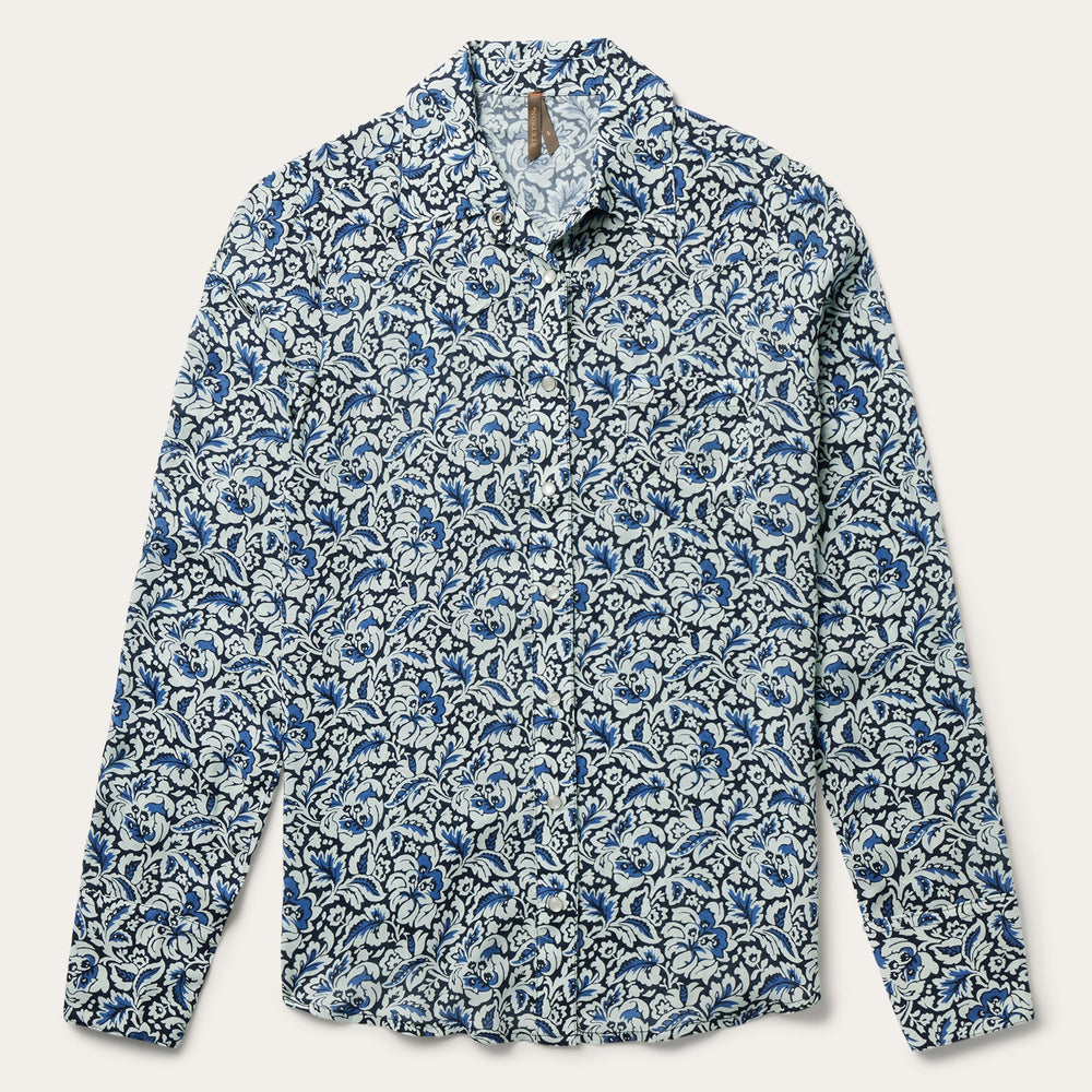 Indigo Tapestry Print Shirt Blue | Stetson