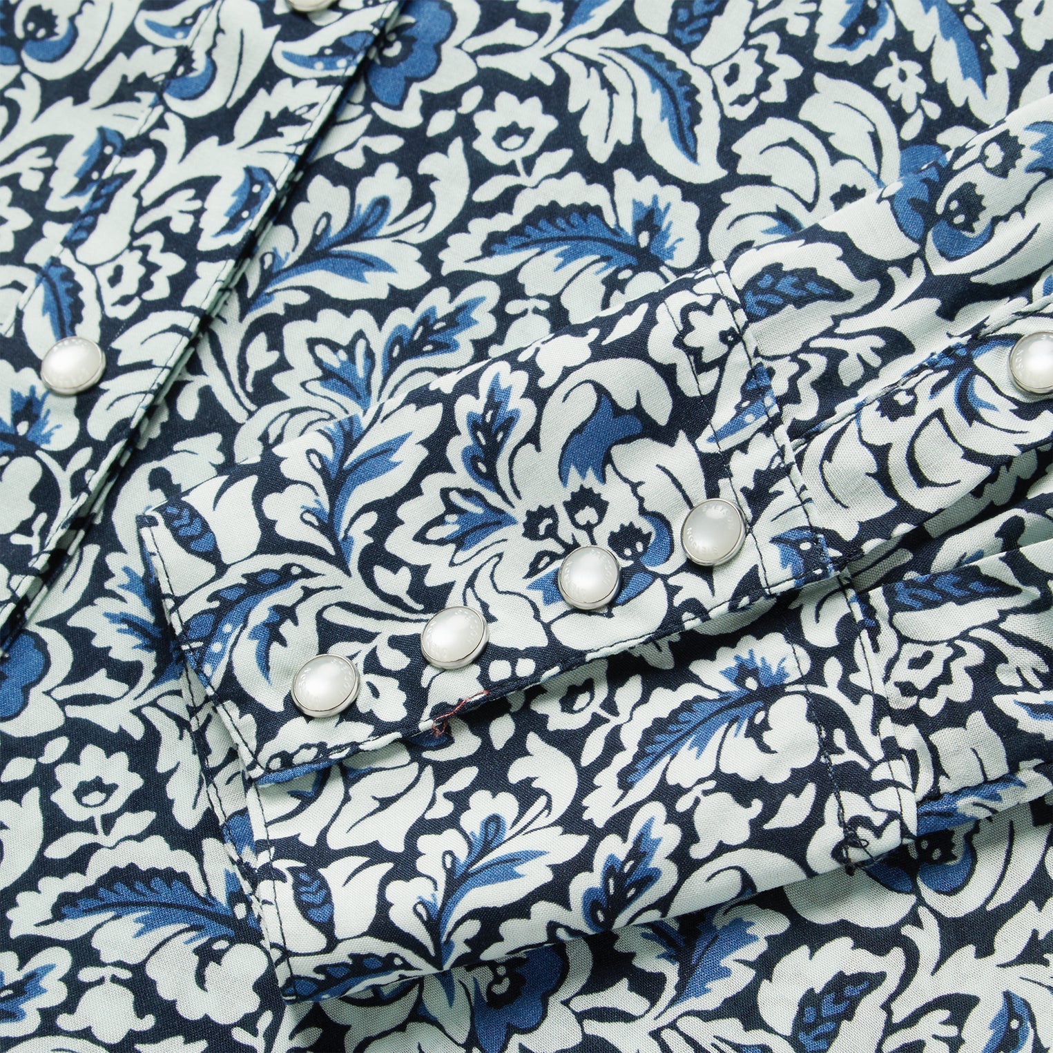 Indigo Tapestry Print Shirt Blue | Stetson