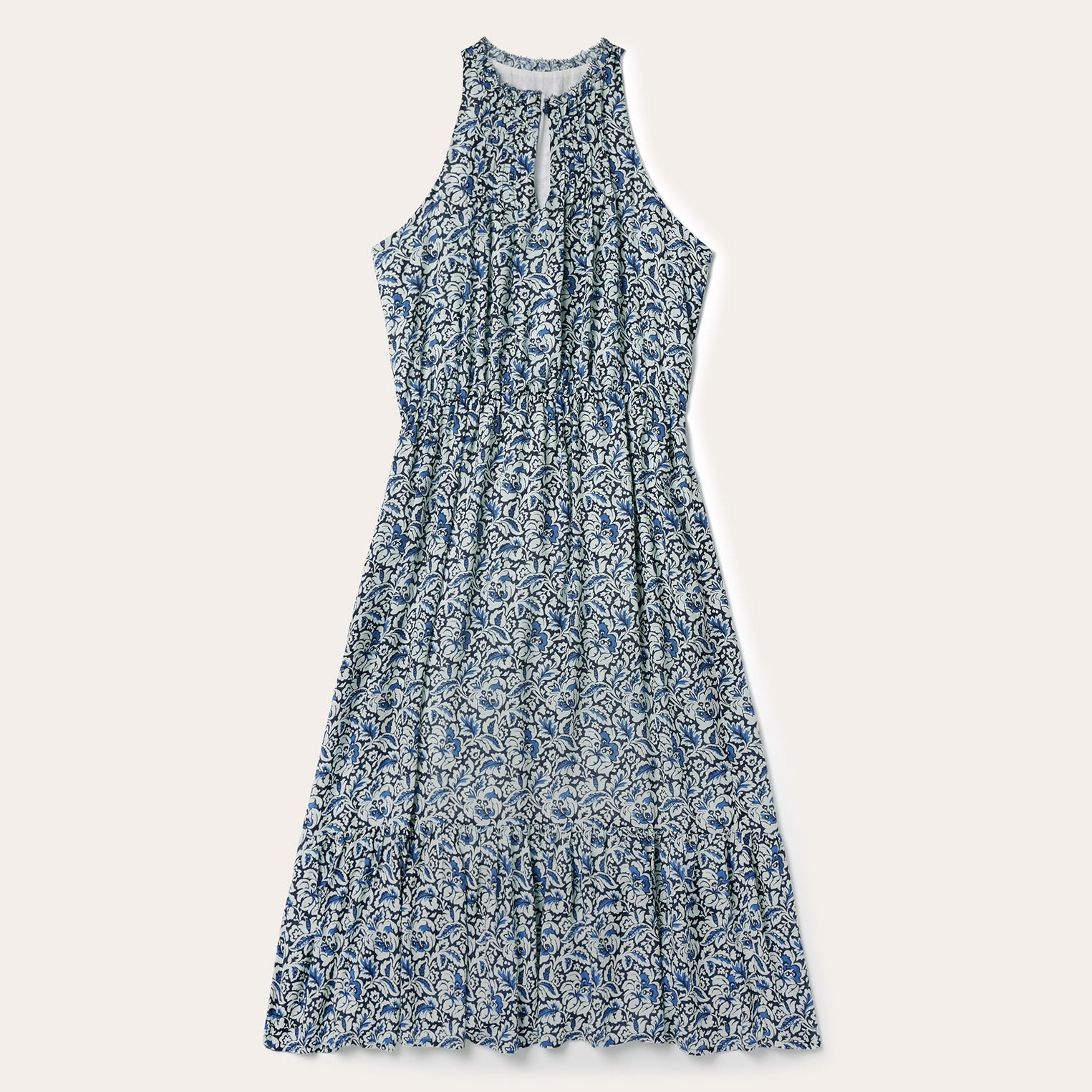 Indigo Tapestry Print Prairie Dress Blue | Stetson