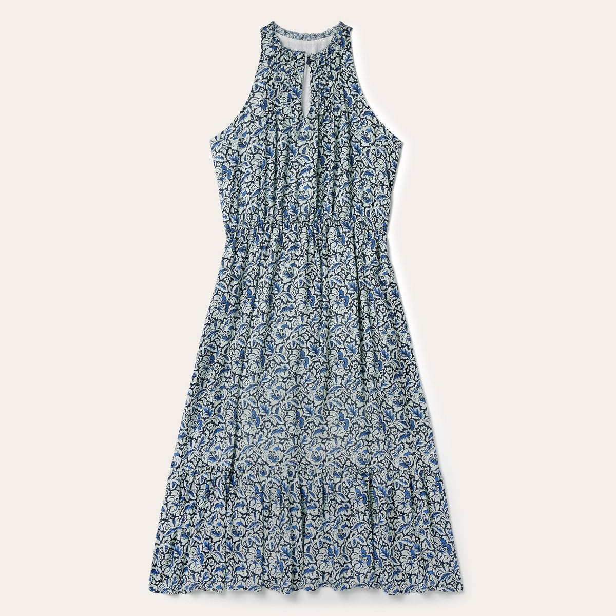 Indigo Tapestry Print Prairie Dress Blue | Stetson