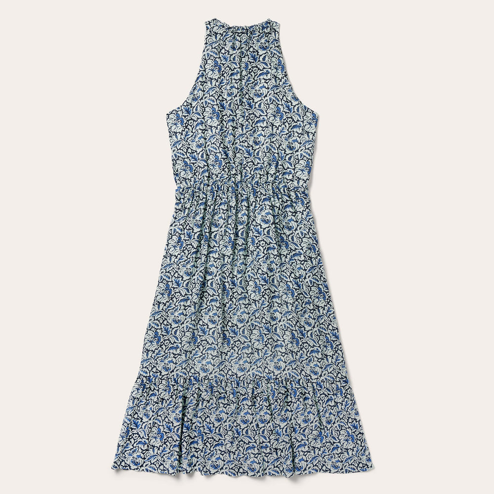 Indigo Tapestry Print Prairie Dress Blue | Stetson