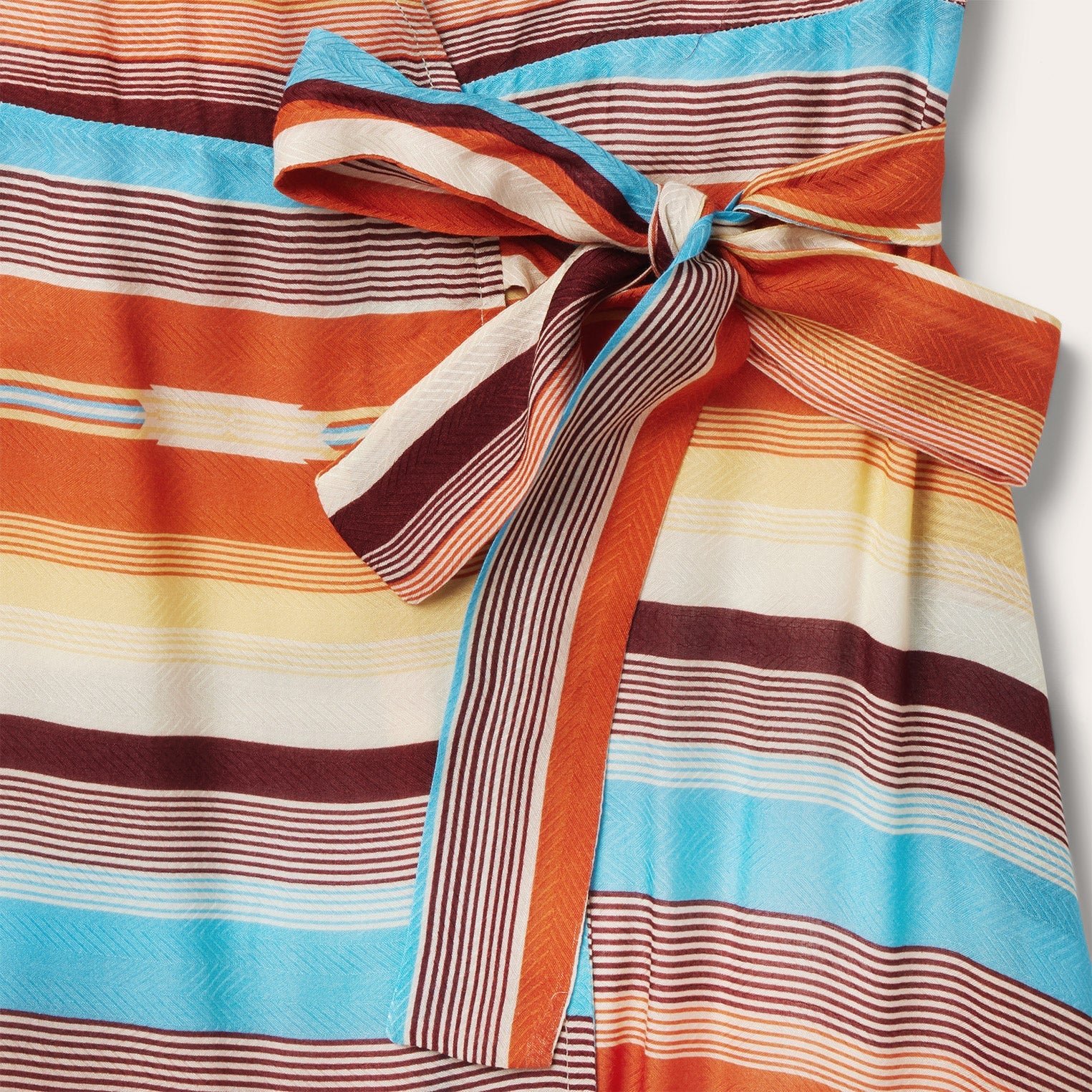 Sunset Serape Print Rayon Herringbone Wrap Front Dress Multi | Stetson