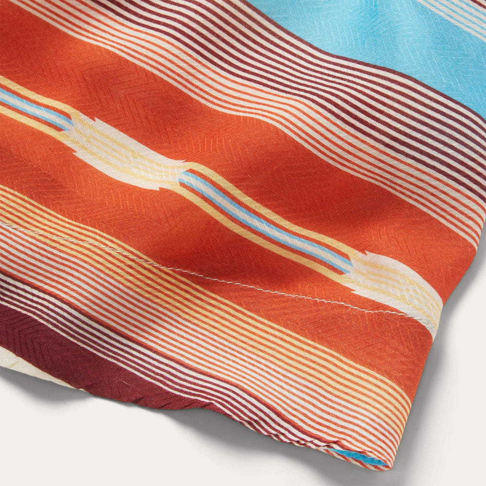 Sunset Serape Print Rayon Herringbone Wrap Front Dress Multi | Stetson