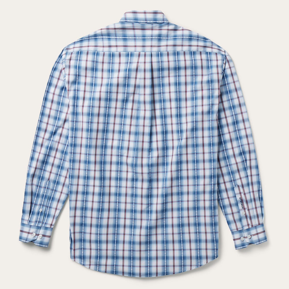 Blue Diamond Dobby Plaid Shirt Blue | Stetson