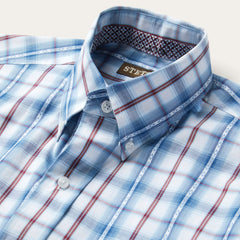 Blue Diamond Dobby Plaid Shirt Blue | Stetson