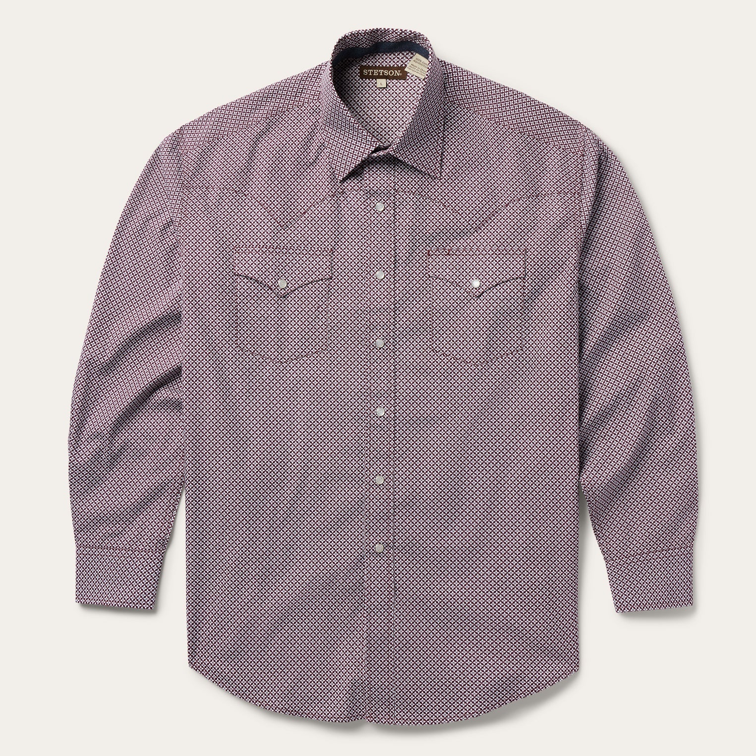 Four Point Geo Print Western Shirt Blue | Stetson