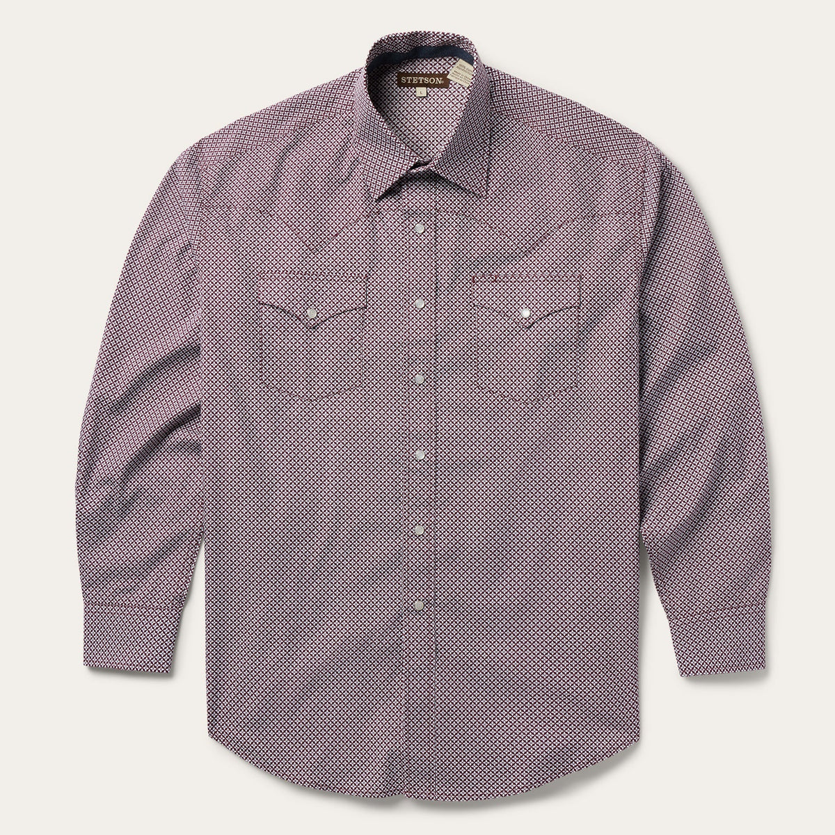 Four Point Geo Print Western Shirt Blue | Stetson