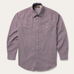 Four Point Geo Print Western Shirt Blue | Stetson