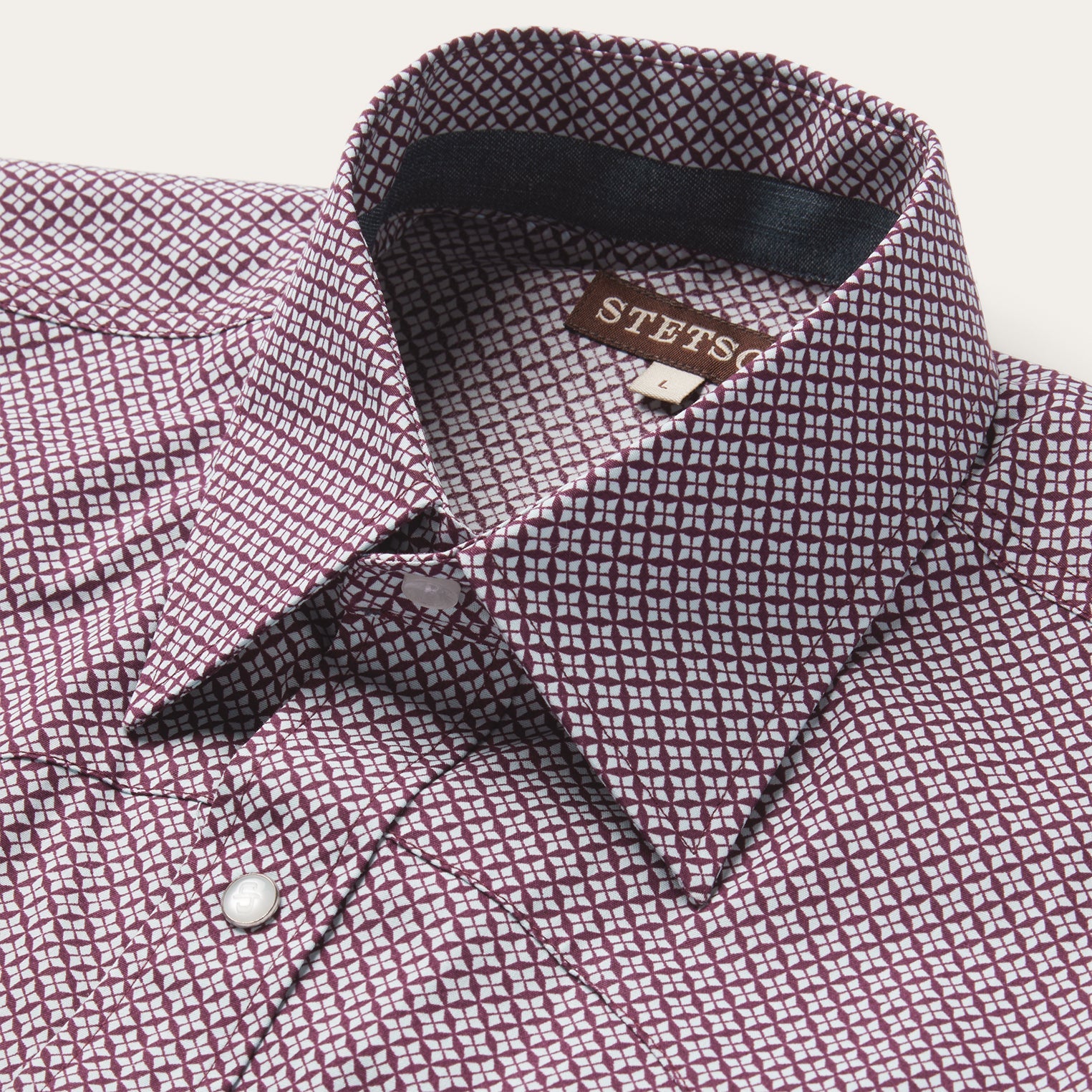 Four Point Geo Print Western Shirt Blue | Stetson