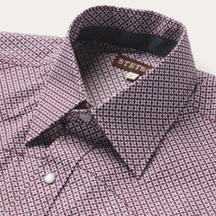 Four Point Geo Print Western Shirt Blue | Stetson
