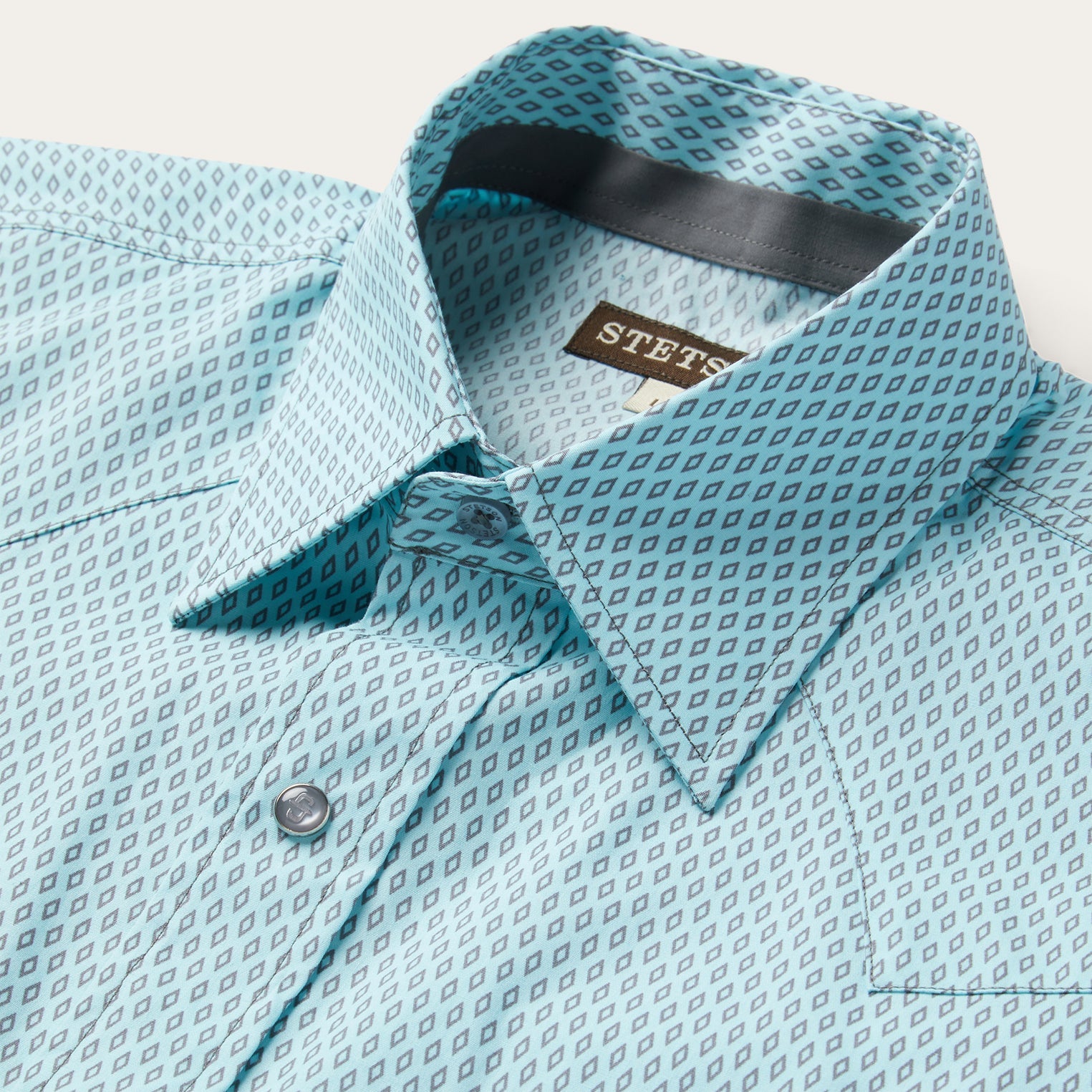 Silver Diamond Neat Print Western Shirt Blue | Stetson
