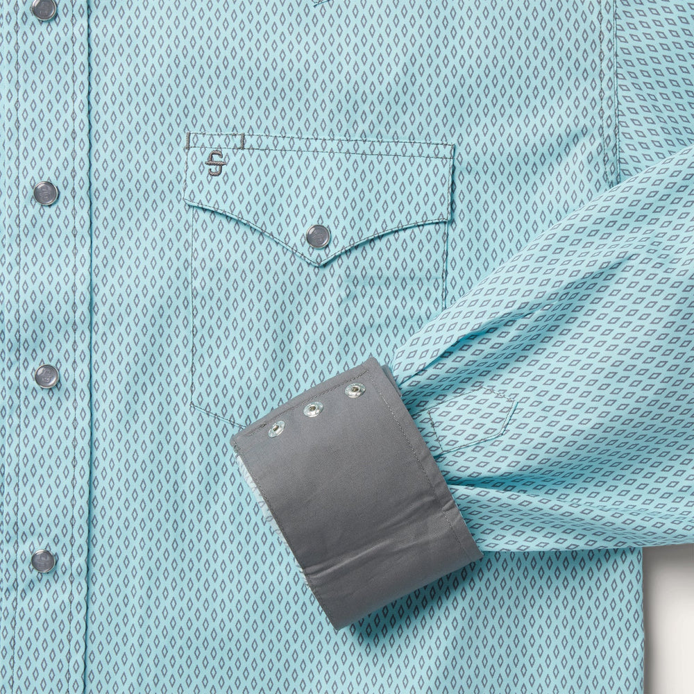 Silver Diamond Neat Print Western Shirt Blue | Stetson