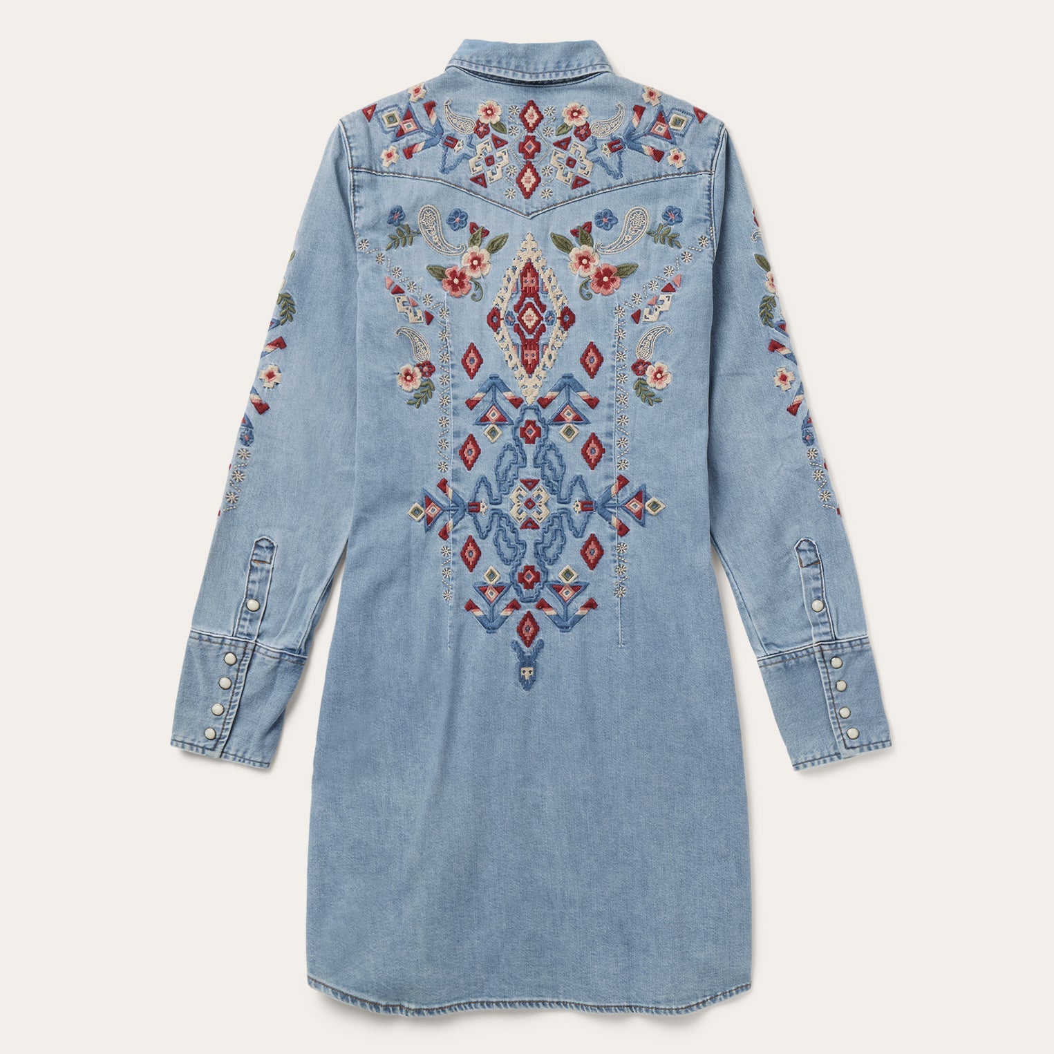 Embroidered Denim Shirt Dress Blue | Stetson