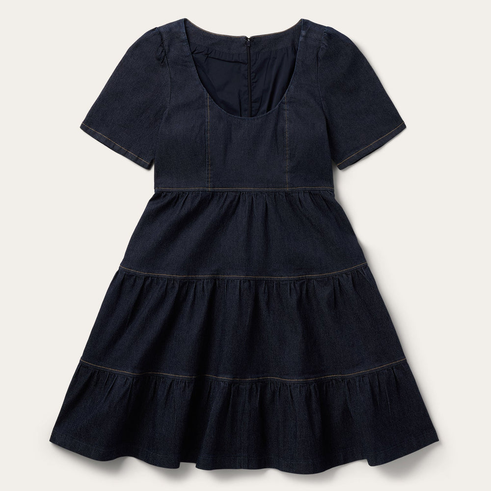 Dark Denim Dress With Contrast Top Stitching Blue | Stetson