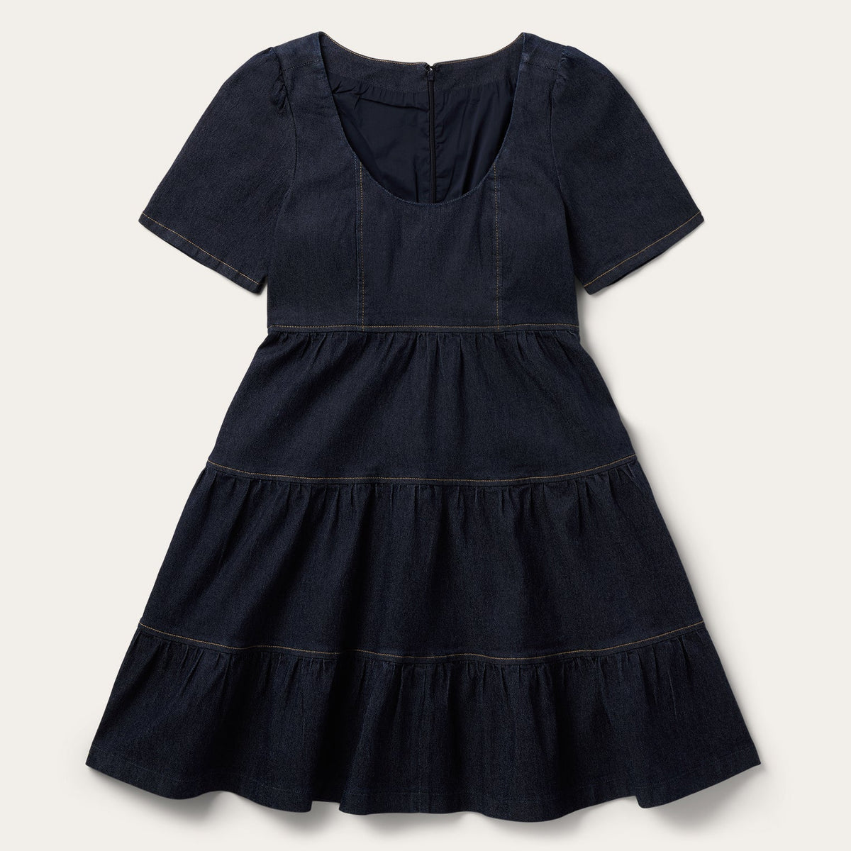 Dark Denim Dress With Contrast Top Stitching Blue | Stetson