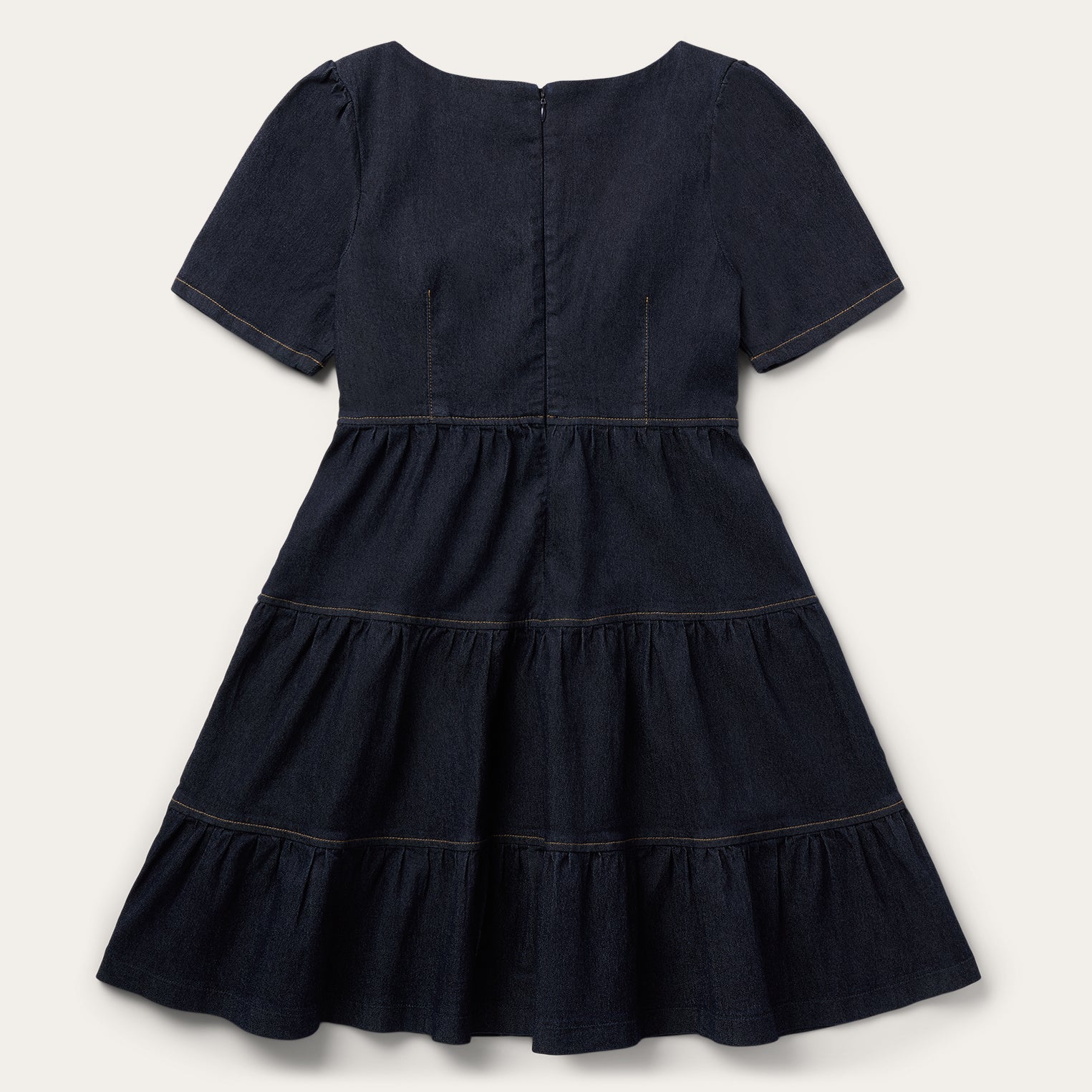 Dark Denim Dress With Contrast Top Stitching Blue | Stetson