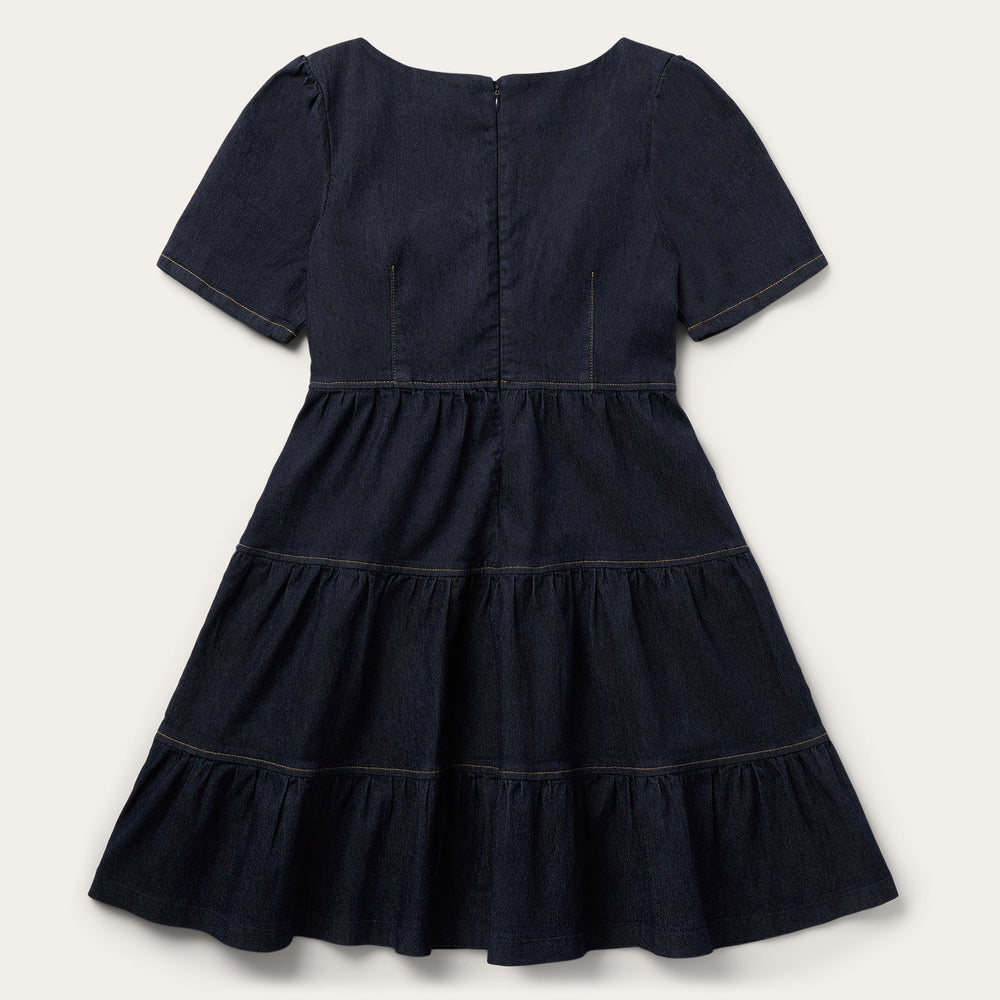 Dark Denim Dress With Contrast Top Stitching Blue | Stetson